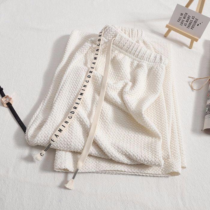 New Springtime and Summer Waist Drawstring Pants Sports Pants High Waist Slim Casual Loose Versatile Wide-leg Trousers
