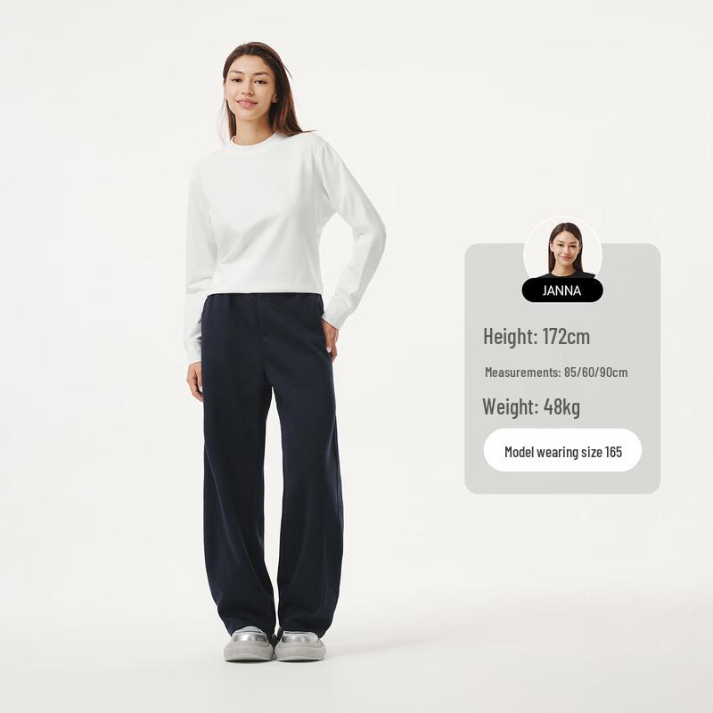 Women's Cropped Long-Sleeve Round Neck Sweatshirt