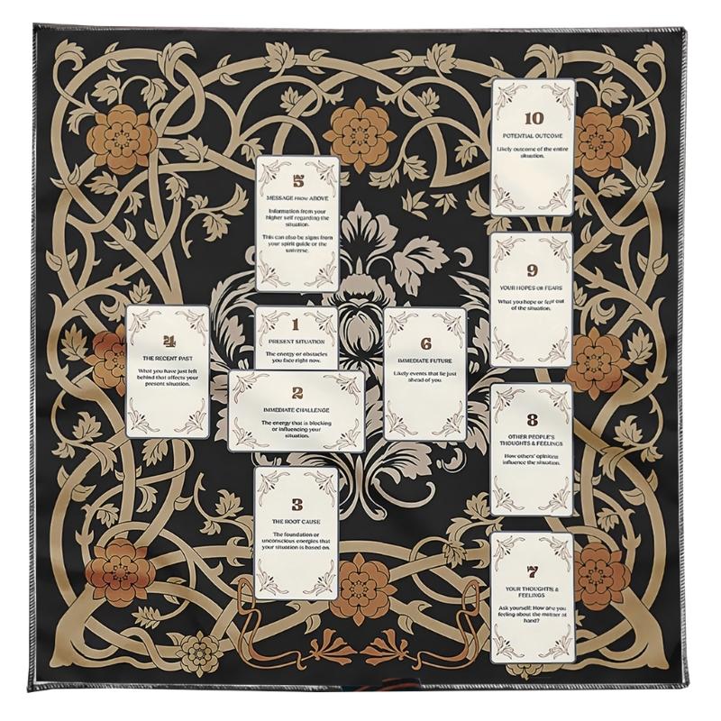 

Декоративная скатерть для Таро Мягкая бархатная скатерть для Таро Коврики с луной и растениями для профессионального и личного использования A 75x75cm