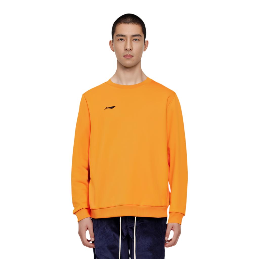 Li-Ning Comfortable Casual Solid Color Hoodie Men Hoodies Orange AWDUB25-6