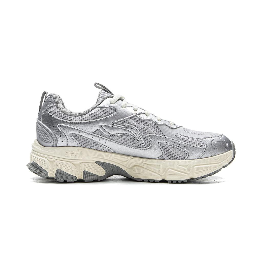 Li Ning Carefree V2 Cushioning Slip Resistant Abrasion Resistant Rebound Low top Running Shoes Women's Gray Silver ARXV008-3