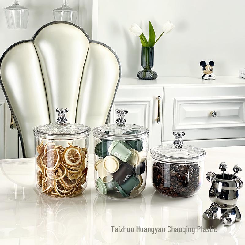 Silver Bear Airtight Food Storage Jars - Moisture-Proof for Kitchen Grains & Dried Goods