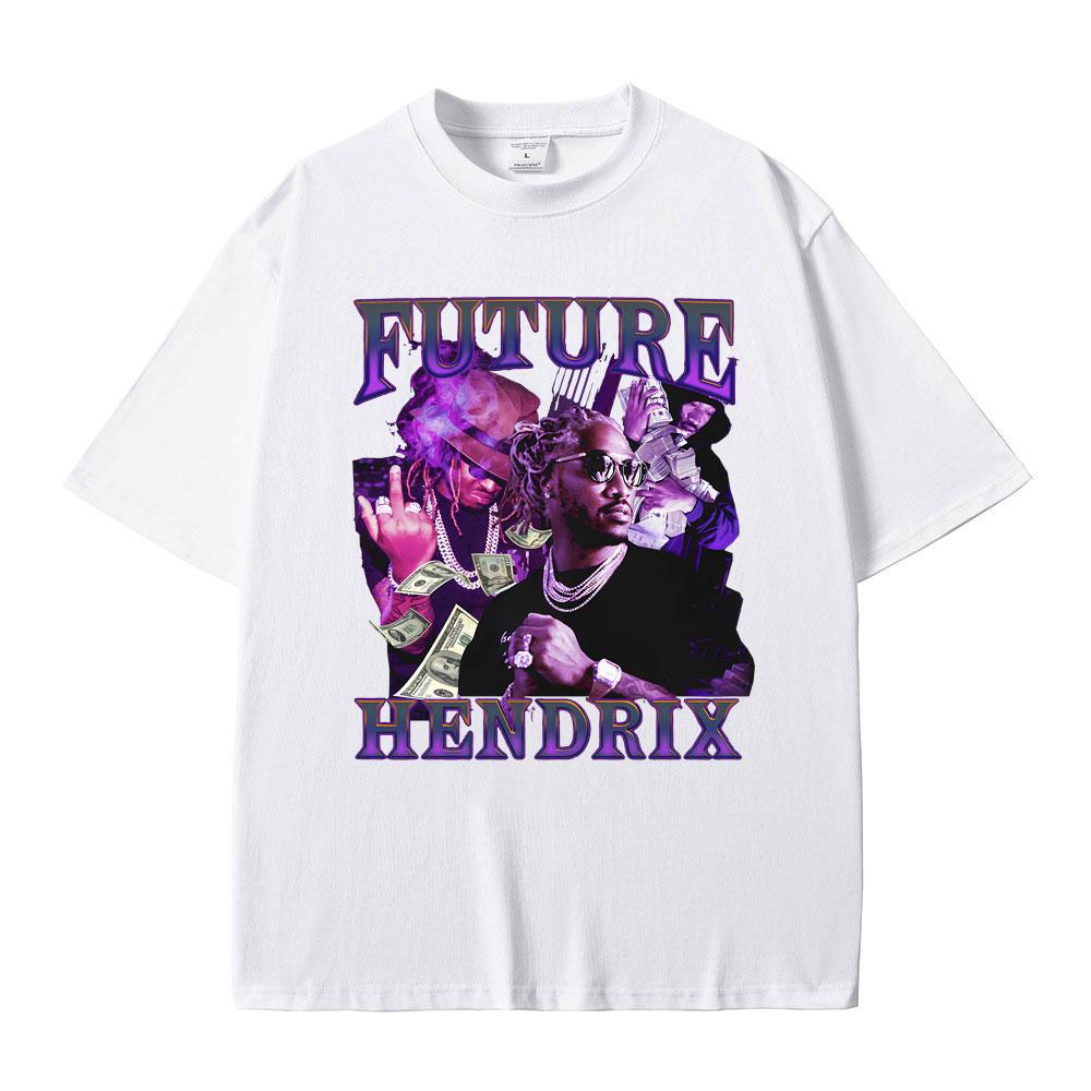 Rapper Future Hendrix Graphic Print T-shirts Men Women Hip Hop 90s Vintage Tees Short Sleeve Men's Streetwear Oversized Tshirt
