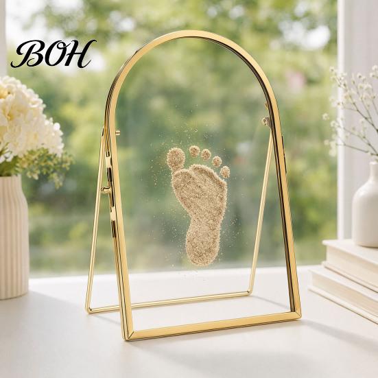 Pet Paw Memory Kit Baby Keepsake Frame, DIY Sea Sand Newborn Hand Footprint Kit, And Foot Craft Metal Pressed Picture Floating Cat Dog Print