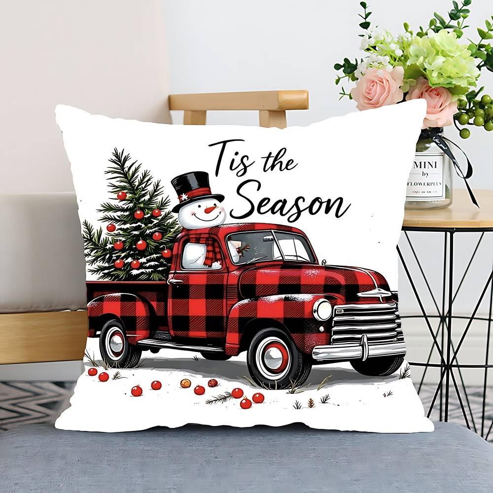 2026 Christmas Pillow Case Throw Pillow Cover Nordic Vintage Style Cushion Covers Home Living Room Sofa Couch Seat Decor