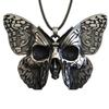 Gothic Retro Gun Black Skull Ghost Face Spotted Butterfly Pendant Necklace for Women Halloween Party Jewelry Accessories Gifts