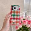 Colorful Plaid Velvet Phone Case for iPhone 16, iPhone 17, and iPhone 17 Pro Max