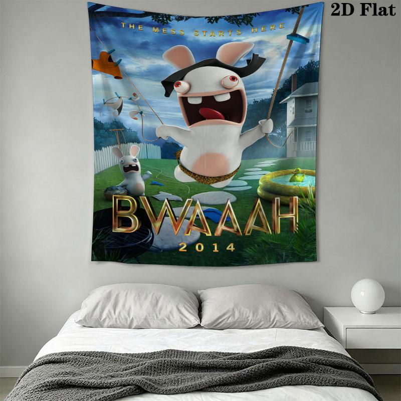 Rabbids Invasion Bliss Wall Hanging Printed Fabric Blanket Decorative Tapestries for Bedroom Living Room Home Decor