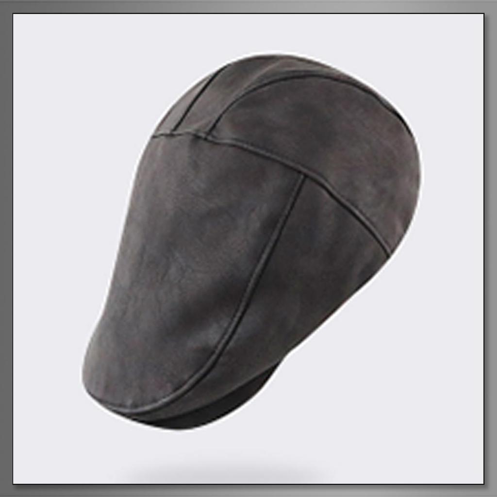 Buzz Selection Hunting British Retro PU Stylish Newsboy Cap for Men and CAQ288 Cap, Leather, Women, (Gray)