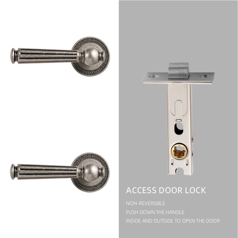 

Dooroom Brass Door Lever Set Retro Style Antique Silver Chrome Interior Bedroom Bathroom Door Lever Dummy Lock Passage Lock