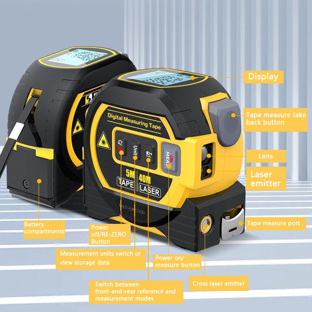 3 in 1 LCD Laser Rangefinder Professional Building Measurement Device Area Volumes Surveying Tools Display Distance Meter