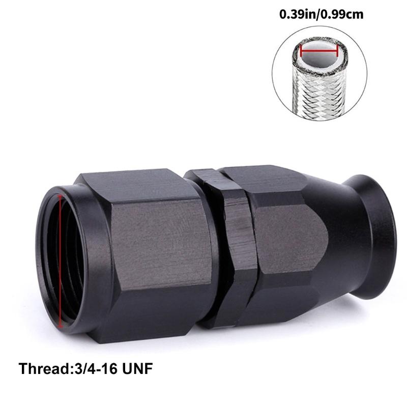 Pack of 4 PTFE Fuel Hose End Joint Fitting Adapter Straight Aluminum Hose End Fitting Auto Accessory Quick Installation