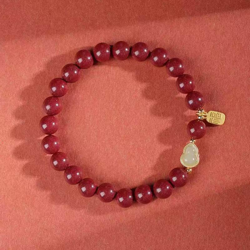 Purple Gold Cinnabar Gourd Bracelet - Emperor Sand Fu Spirit Gift