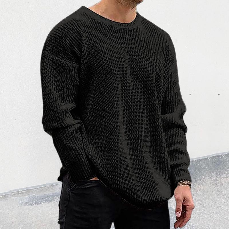 2025 Winter New Solid Color Round Neck Long Sleeve Pullover Sweater