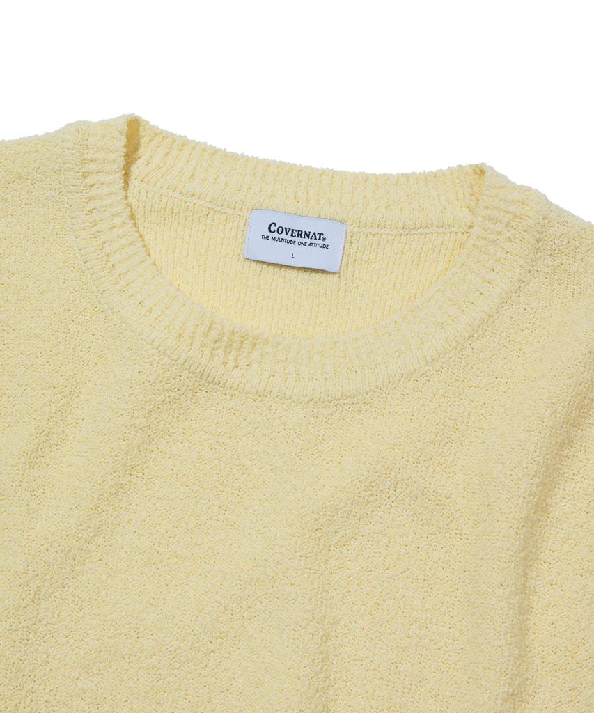 Covernat Boucle Mixed Knit Vest Butter