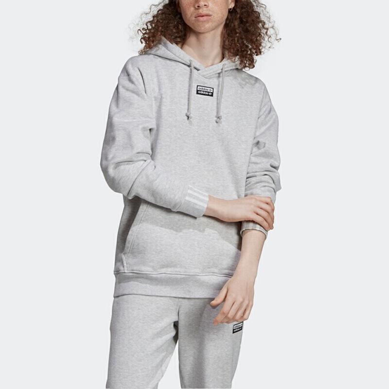 Adidas Originals Casual Solid Color Hoodie Men Hoodies Gray EJ7423