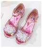 Girls' Crystal High-Heeled Sandals - Elsa Princess Style for Summer 2024