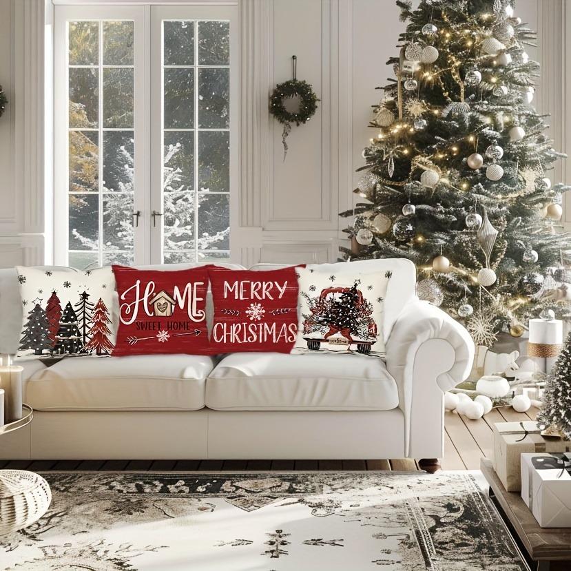 Christmas Themed Pillowcases: Festive Trees, Home Sweet Home, Merry Christmas, and Christmas Truck Designs New Year Decoration