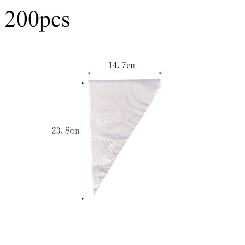 200pcs Piping Bag Confectionery Equipment Baking Accessories Disposable Pastry Sleeves Pastry Pack Transparent Cream Pastry Bags