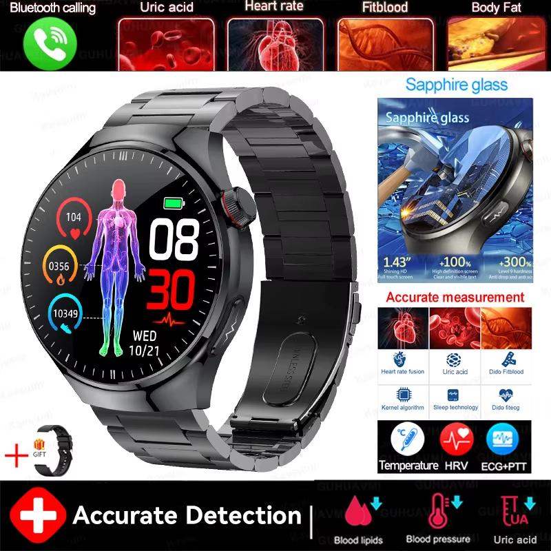 2025 Nuovo Orologio Smart Grado Infermieristico Sanitario Uomo Tracker Lipidi nel Sangue Acido Urico ECG+PPG Orologio Chiamata Bluetooth Smartwatch Per Xiaomi