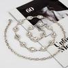 New Square Round Rhinestone Inlaid Waist Chain Women's Dress Decorative Thin Belt High-end Metal Waist Chain