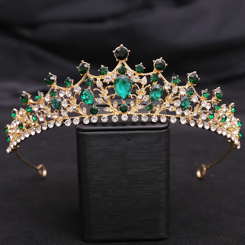 Bridal Wedding Tiara Crown Full Rhinestones Luxurious Style Headpiece for Stage Performance School Ball