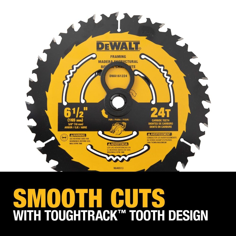 Circular Saw Blade, Tungsten Carbide, 24 Teeth, 6-1/2-In. DWA161224
