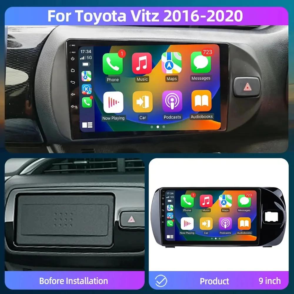 4G Android 13 Radio For Toyota Vitz 3 XP130 2014 2015 2016 2017-2019 Car Stereo Multimedia Player Carplay Auto GPS 2DIN NO DVD