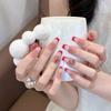 Ks Nail Art Wearable Nails Short Style 2026 New Model High-End Super Popular Cat Eye Handmade High-Quality Nude Color Stunning Nail Pieces