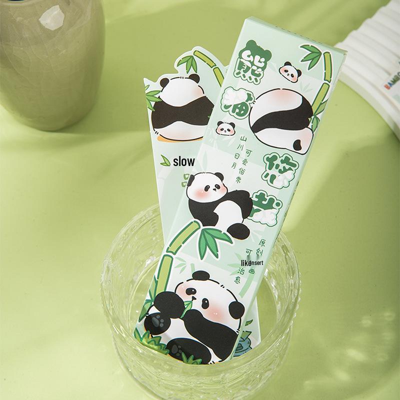 Mu Ran Cute Panda Bookmark & Memo Cards - Student Planner Page Clips