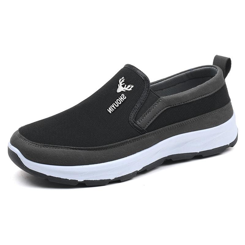 

Тканевые туфли Мужская весенняя повседневная обувь Прогулочные туфли с мягкой подошвой Мужская обувь с одной педалью 44 чёрный