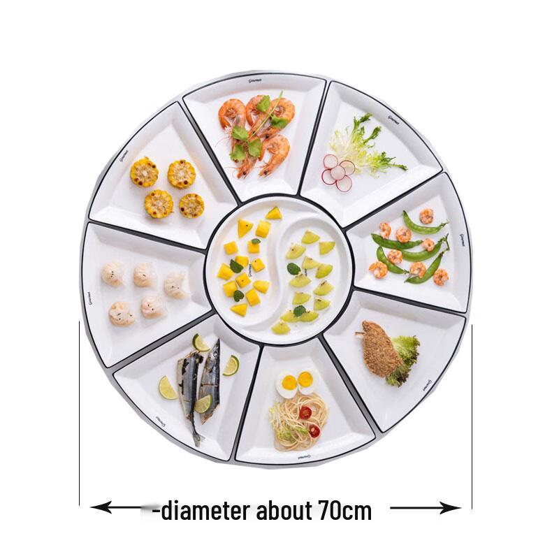 Naijiang Ceramic Fan-Shaped Serving Dish Set