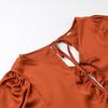 2025 Spring Women's European & American Style Tie-Front Short Sleeve Top