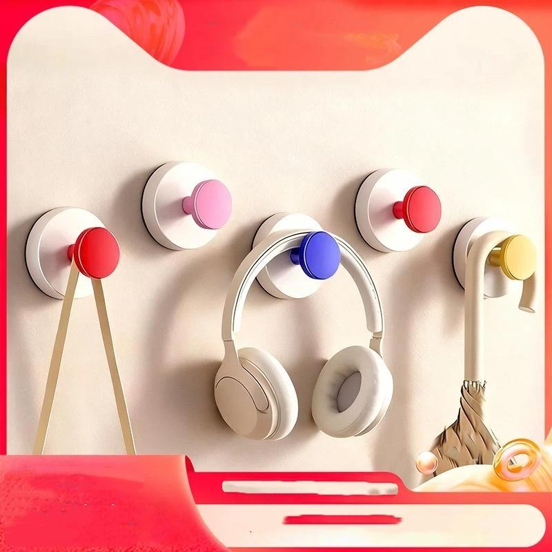 Multi-Purpose Suction Cup Wall Hooks Cute Colorful Strong Adhesive No Drilling for Bathroom Shower Kitchen Storage