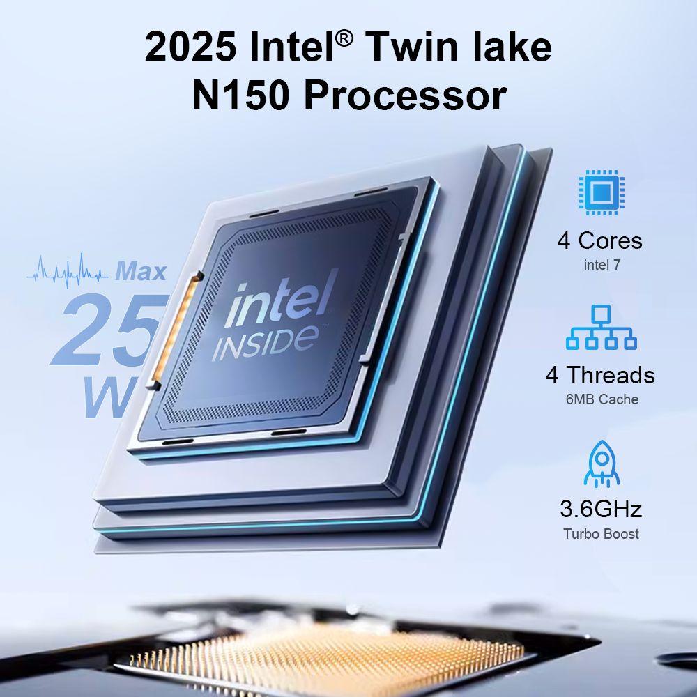 Ninkear MBOX 11 Mini PC, Intel Twin Lake N150 4 Cores Max 3.6GHz, 16GB RAM 512GB SSD, HDMI2.0 + DP1.4 (4K@60Hz) Dual Screen Display