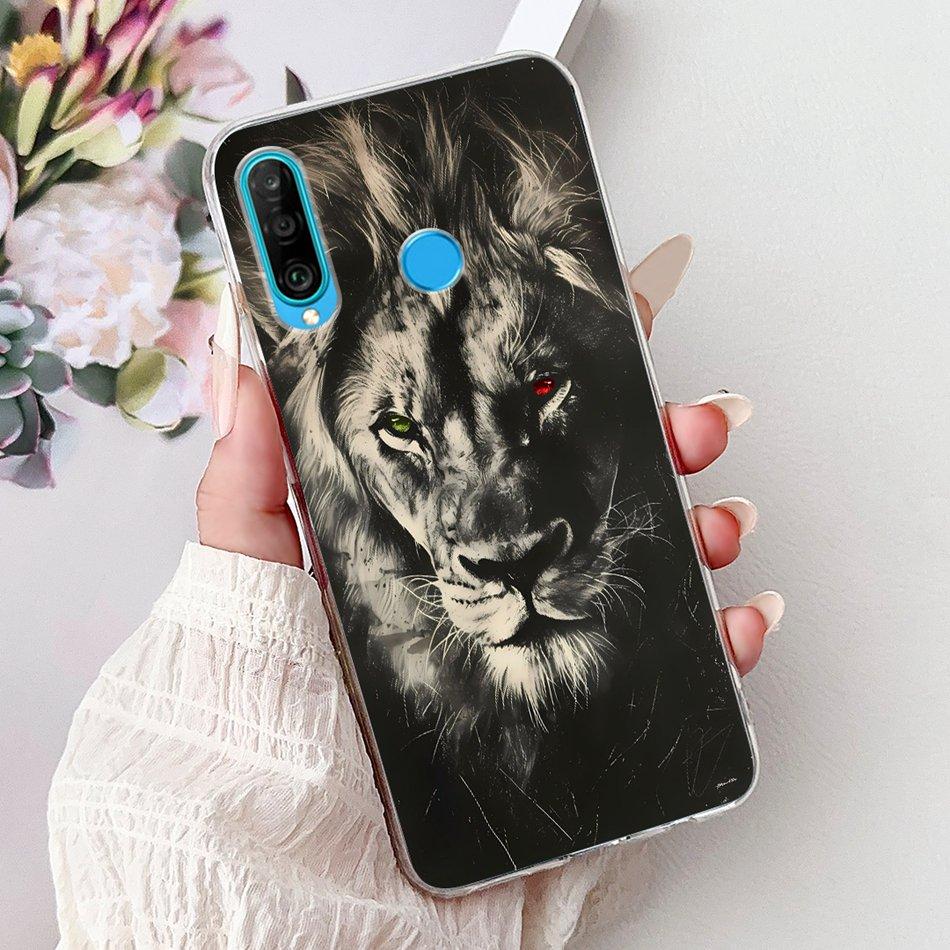 For Huawei P30 Lite P 30 P30 Pro Cool Dragon Tiger Painting Phone Case For Huawei P30 P30Pro P30lite Soft Silicone TPU Cases