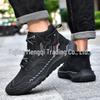 2025 Men's Plus Size Martin Boots - Mid-top, Autumn/Winter, Outdoor Casual, Thick Sole, Short Motorcycle Style.
