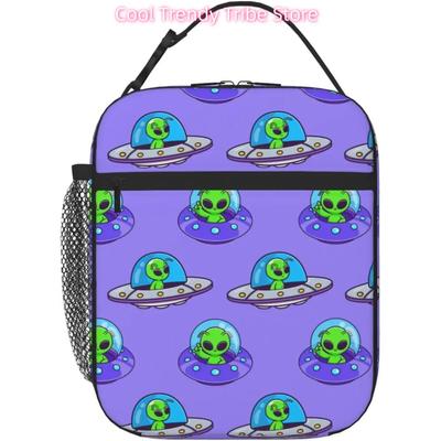 Alien Insulated Portable Lunch Bag With Detachable Handle, Reusable Lunch Box For Boys Girls Men Women