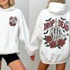 Halloween Skeleton Hoodie Drop Dead Vintage Retro Sweatshirt Spooky Season Pullover Cotton Unisex Funny Costume Party Gift