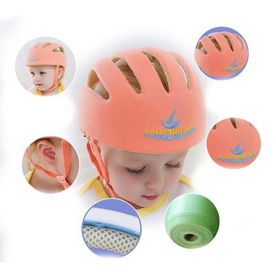 Helmet Printed Adjustable Cotton Infant Protective Cap for Daily Wear