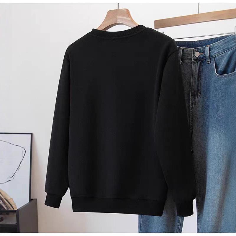 Women's Cat Print Long Sleeve Cotton Sweatshirt - Casual Korean Style, Round Neck, Loose Fit, Autumn Wear