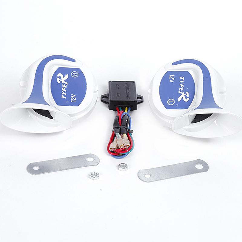 2 STÜCKE 12 V Autolautsprecher Fahrzeug Auto 8 Stimmen Ton Musik Klare Lautsprecher Hörner Motor Motorrad Signalhorn Alarm Autozubehör