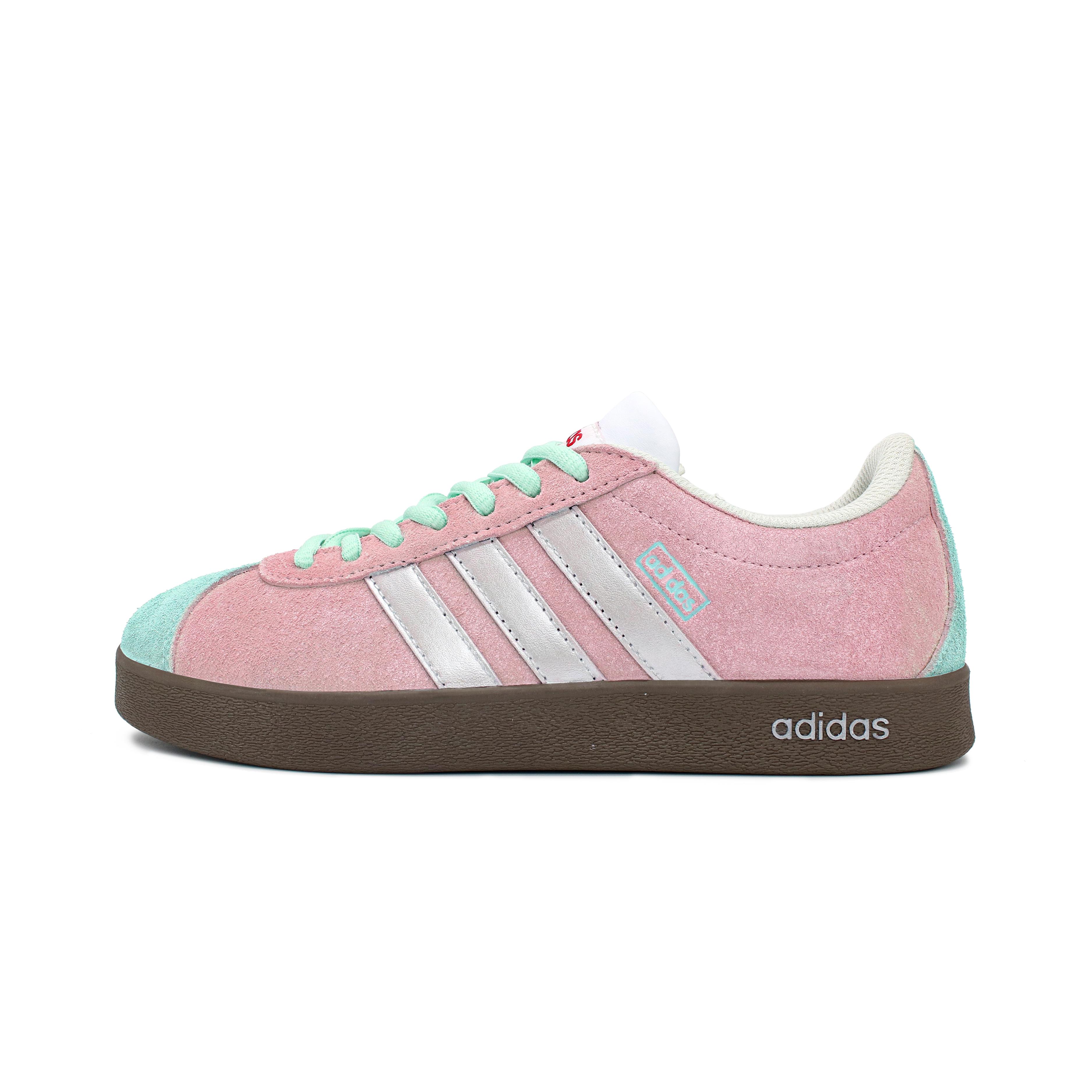 

Adidas VL COURT 2.0 Dream Mirror Garden Wear resistant And Lightweight Low top Skateboard Shoes Pink Green Silver HQ1802(Team629-) 36⅔