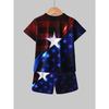 Boys  Fashion 3D Printed Casual Pullover Short Sleeve Shorts Sweatshirt, BoysOutdoor T-Shirt shorts Set