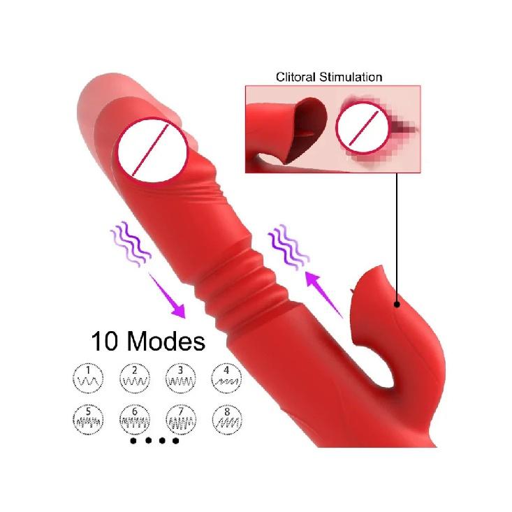 Powerful Thrusting Vibrator Female Clitoris Sucker Vacuum Stimulator Tongue Licking Dildo Adult Supplies Vibro Sex Toy for Women
