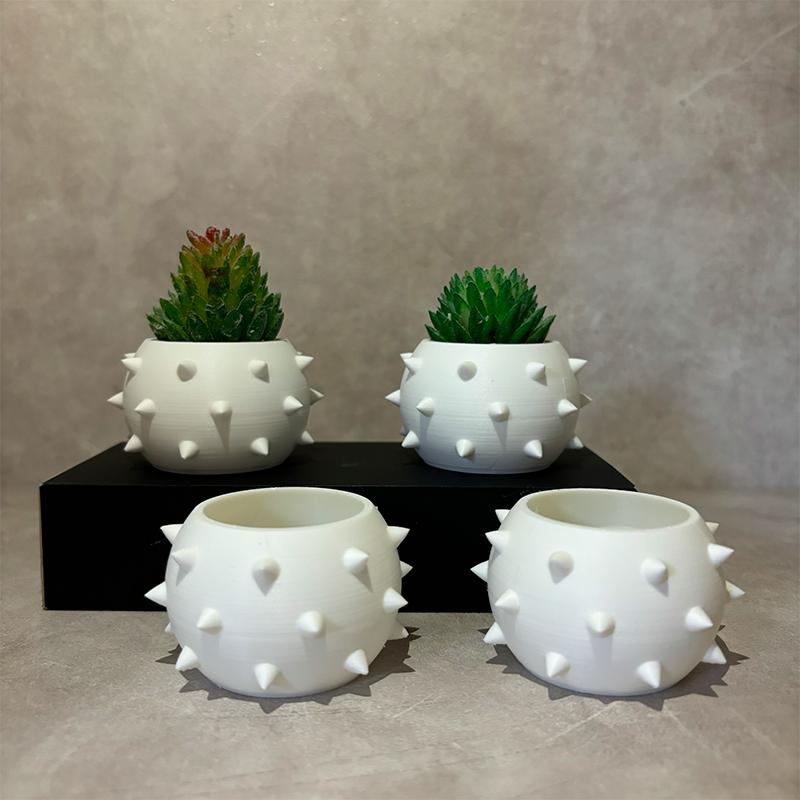 4 Pieces Mini Spherical Flower Pot Succulent Pot Desktop Ornament Plastic Planter Home Decor Plant Pot
