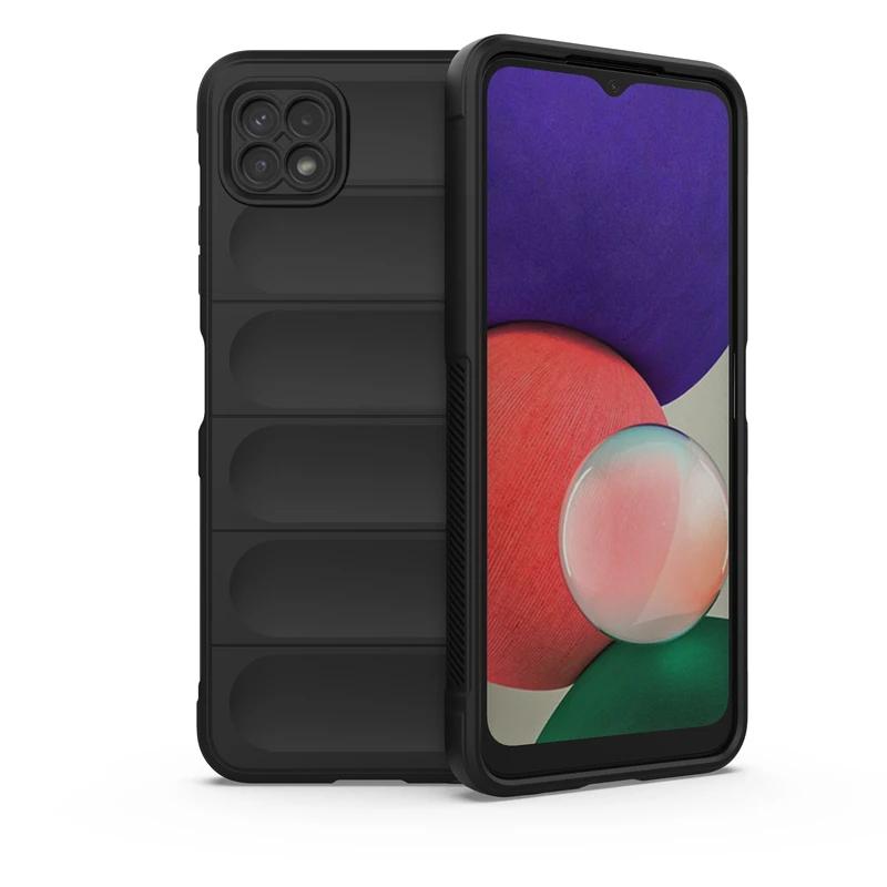 Für Samsung Galaxy A22 5G Rückseite Handyhülle Flüssigsilikon Sturzsicher Stoßfest Armor Funda Coque Hüllen