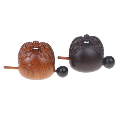 Solid Wood Tone Fish Percussion Instrument - Ideal For Buddhist Decor, Home & Temple Ornament Wooden Fish Musical Ornaments