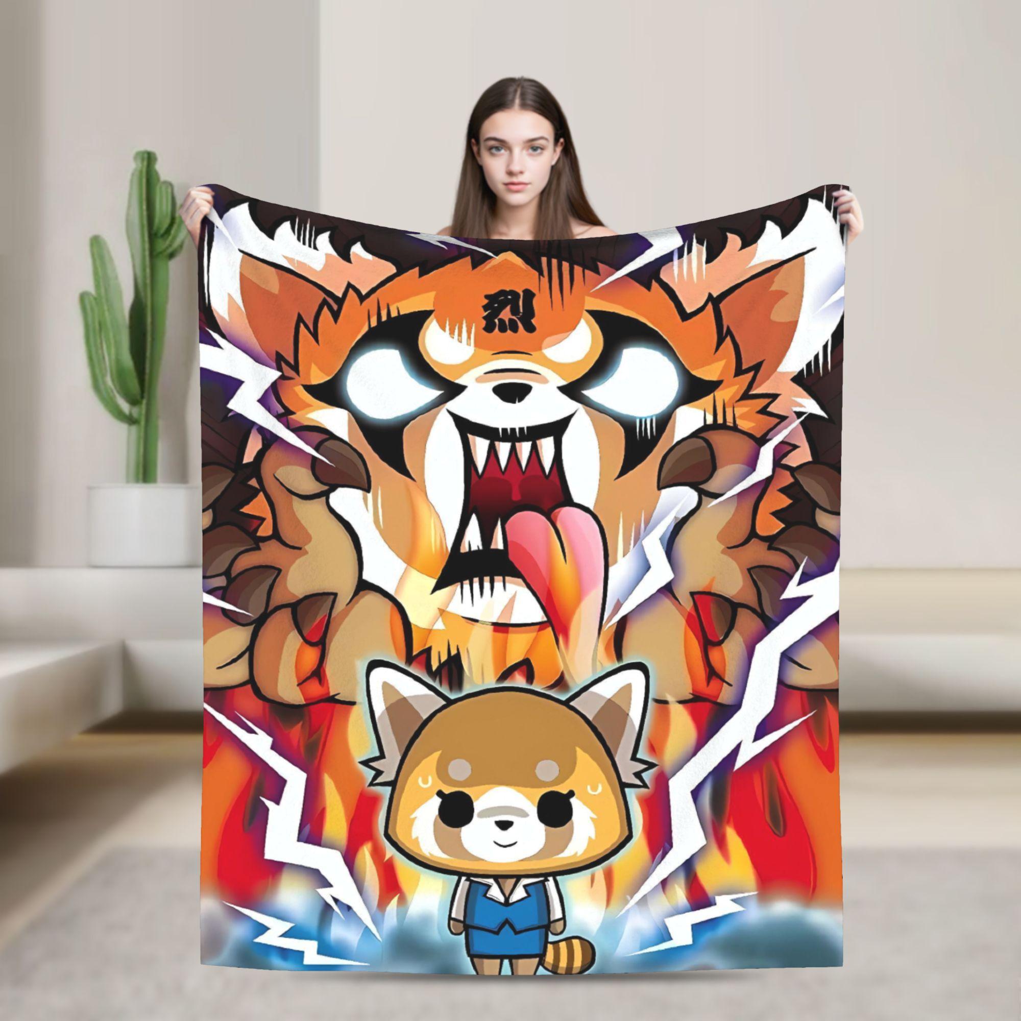 

Aggretsuko Blankets Super Warm Novelty Plush Bedding Throws For Boy Girl Couch Chair Sofa Bed Flannel Bedspread Bed Cover 75cmx90cm чёрный