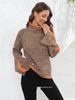 2026 Winter Women's High Neck Patchwork Knit Pullover Sweater - Mixed Color European & American Style